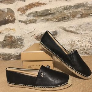 Michael Kors Kendrick black leather espadrilles